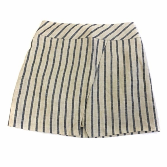 J. Crew Dresses & Skirts - J. Crew SZ 12 Linen Crossover Striped Skirt